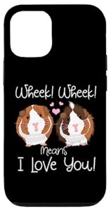 iphone 14 pro wheek i love you guinea pig clothes cavy gift guinea pig case