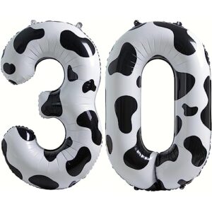 bueima 40 inch 30th giant cow print number balloons,birthday/party balloons (cow print number 30)