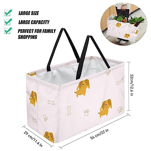 Funny Animal Print Large Capacity Laundry Organizer Tote Bag - Reusable and Foldable Oxford Cloth Shopping Bags