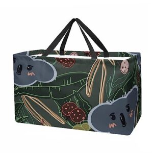 cute carla print large capacity laundry organizer tote bag - reusable and foldable oxford cloth shopping bags