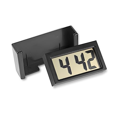 USTOPF1T Car Dashboard Digital Clock with Extra Large LCD Time and Display Date, Self-Adhesive Mini Electronic Clock with Bracket Holder, Suitable for Car Accessories, Desk, Home, Office