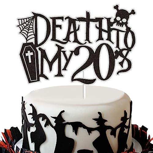 Death to My 20’s Happy Birthday Cake Topper Funny Funeral Rip Twenties Cheers to 30 Years Happy 30th Birthday Cake Decoration Death to My Youth 30th Birthday Party Supplies