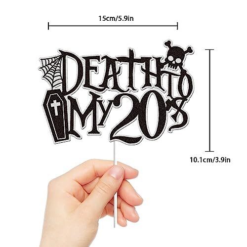 Death to My 20’s Happy Birthday Cake Topper Funny Funeral Rip Twenties Cheers to 30 Years Happy 30th Birthday Cake Decoration Death to My Youth 30th Birthday Party Supplies