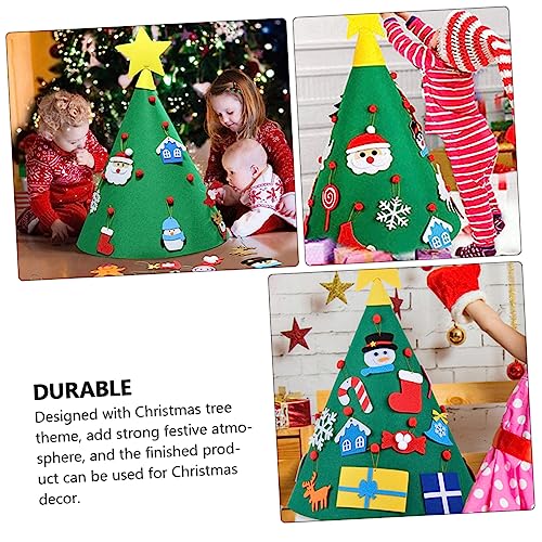 Toyvian 1 Set Christmas Toys Decorations for Home Christmas Ornaments Toddler Arts and Crafts Kids DIY Christmas Tree DIY Felt Christmas Ornaments Felt Wall Christmas Tree Non-Woven Toy 3D