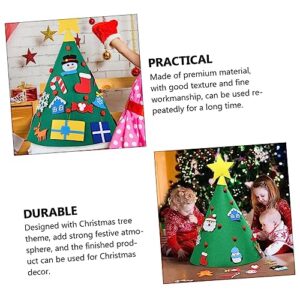 Toyvian 1 Set Christmas Toys Decorations for Home Christmas Ornaments Toddler Arts and Crafts Kids DIY Christmas Tree DIY Felt Christmas Ornaments Felt Wall Christmas Tree Non-Woven Toy 3D