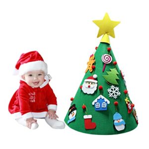 Toyvian 1 Set Christmas Toys Decorations for Home Christmas Ornaments Toddler Arts and Crafts Kids DIY Christmas Tree DIY Felt Christmas Ornaments Felt Wall Christmas Tree Non-Woven Toy 3D