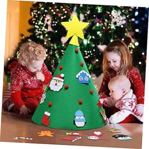 Toyvian 1 Set Christmas Toys Decorations for Home Christmas Ornaments Toddler Arts and Crafts Kids DIY Christmas Tree DIY Felt Christmas Ornaments Felt Wall Christmas Tree Non-Woven Toy 3D