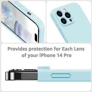 MCFANCE Silicone Magnetic Case for iPhone 14 Pro MagSafe Silicone Shockproof Phone Cover Case with Full Camera Protective, Soft Microfiber Lining for iPhone 14 Pro 6.1 inch 2022, Iceblue