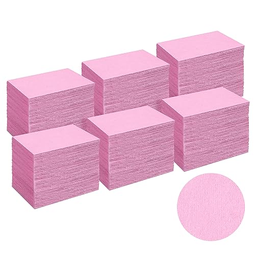 500PCS Nail Polish Remover, Lint Free Nail Wipes Super Absorbent Gel Nail Polish Remover Cotton Pads for Acetone Nail Polish Remover Nail Wipes for Acrylic Gel Nails Clean, Pink