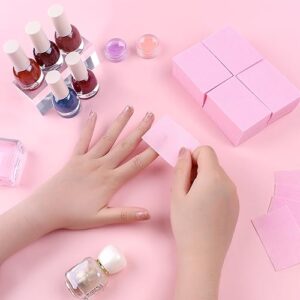 500PCS Nail Polish Remover, Lint Free Nail Wipes Super Absorbent Gel Nail Polish Remover Cotton Pads for Acetone Nail Polish Remover Nail Wipes for Acrylic Gel Nails Clean, Pink