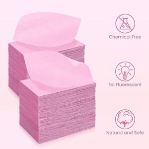 500PCS Nail Polish Remover, Lint Free Nail Wipes Super Absorbent Gel Nail Polish Remover Cotton Pads for Acetone Nail Polish Remover Nail Wipes for Acrylic Gel Nails Clean, Pink