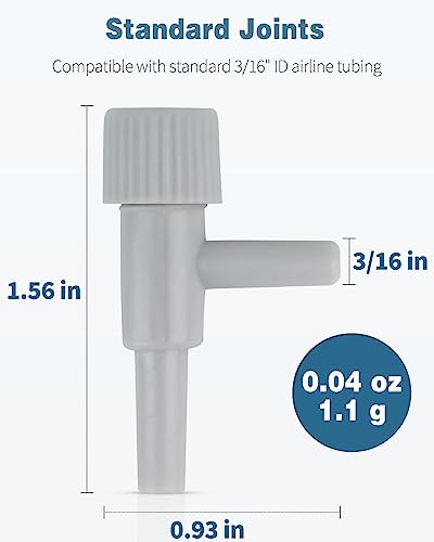 Pawfly Aquarium Air Control Valves Single Way Plastic Air Regulators for Aquarium Air Pump Fish Tank Air Flow Control Valves for 3/16" ID Airline Tubing Adjustable Hose Connectors, 20 Pack