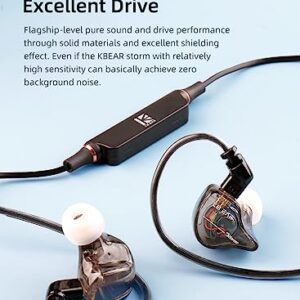 KBEAR BT5 Neckband Bluetooth Earphone IEM Cable with HD Mic,Type-C for Charging,IPX5 Waterproof,Wireless Replacement Cable for KZ ZST/ZSR/ED12/ES3/ES4/ZS10/AS06/AS10/ZSTX/EDX/CCA C10 Earbuds(B Pin)