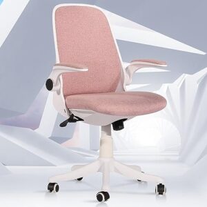 vecelo pink desk wheels/armrests modern home office chair adjustable height task/work 360° swivel 39" h