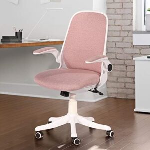 VECELO Pink Desk Wheels/Armrests Modern Home Office Chair Adjustable Height Task/Work 360° Swivel 39" H