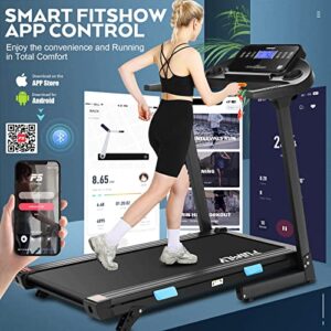 Treadmill with Incline,FUNMILY 3.25HP 18 INCH Wide Treadmill for Home, 300lb Capacity Walking Running Machine with 36 Preset Programs,18"x51" Running Belt, LCD Display, App Control