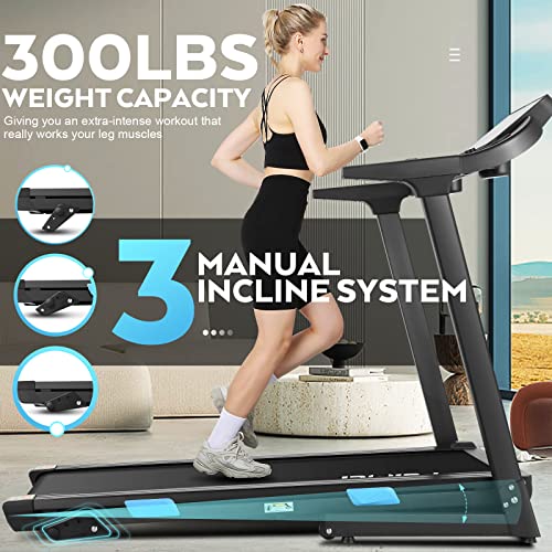 Treadmill with Incline,FUNMILY 3.25HP 18 INCH Wide Treadmill for Home, 300lb Capacity Walking Running Machine with 36 Preset Programs,18"x51" Running Belt, LCD Display, App Control