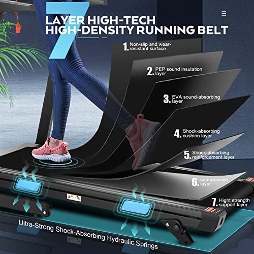 Treadmill with Incline,FUNMILY 3.25HP 18 INCH Wide Treadmill for Home, 300lb Capacity Walking Running Machine with 36 Preset Programs,18"x51" Running Belt, LCD Display, App Control