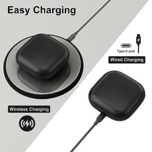 Wireless Charging Case for Beats Fit Pro, Replacement Charger Case for Beats Fit Pro with Bluetooth Pairing, 700mAh Built-in Battery, Support Wireless and Wired Charging, Not Include Earbuds (Black)