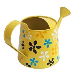 Metal Watering Can with Long Spout Indoor and Outdoor Garden Usage Watering Can for Plants Durable Water Sprayer for Home Balcony and Garden 2 L (Yellow)