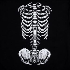 VILOVE Women Gothic Skeleton Sweatshirt Punk Oversized Skull Graphic Sweater Y2K Halloween Long Sleeve Hoodies Pullover Black