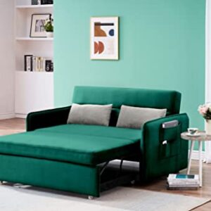 Upholstered 2 Seaters Futon Sofa Loveseat with Adjustable Backrest Convertible Sleeper Couch Bed for Small Space Apartment Office Living Room Furniture Sets
