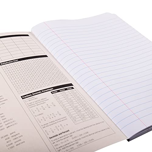 KAISA Composition Notebooks, Graph Ruled, 9-3/4" x 7-1/2" Quad Ruled, Black Marble Covers Composition Notepads Journal Notebooks 100 Sheets 4 Pack