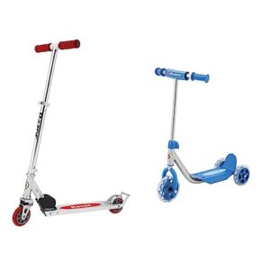 razor a2 kick scooter for kids – wheelie bar, foldable, lightweight, front vibration reducing system, adjustable height handlebars & jr. lil' kick scooter