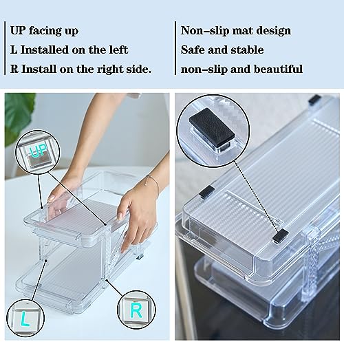 GTPYRPZH 2 Pack Soda Can Organizer,Width Adjustable Soda Can Dispenser for Refrigerator,Beverage Pop Can Holder for Fridge,for Pantry,Cabinet,Countertop,(Clear)