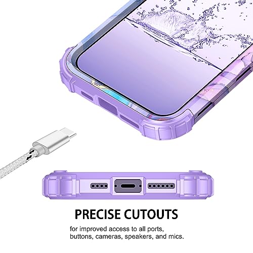 Hekodonk Magnetic for iPhone 14 Pro Max Case,[2Pcs Tempered Glass Screen Protector+2Pcs Camera Lens Protector],Heavy Duty Shockproof Plastic+Silicone 3 in 1 Case for iPhone 14 Pro Max Purple
