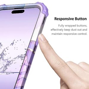 Hekodonk Magnetic for iPhone 14 Pro Max Case,[2Pcs Tempered Glass Screen Protector+2Pcs Camera Lens Protector],Heavy Duty Shockproof Plastic+Silicone 3 in 1 Case for iPhone 14 Pro Max Purple