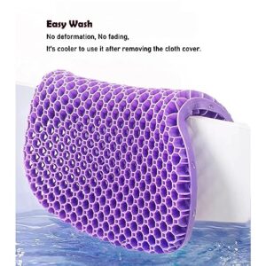 Found Notice 3D Gel Seat Cushion，Cooling & Soft & Breathable，for Office Chairs, Car Seat Cushion for Long Sitting, Wheelchair Pads for Tailbone Pressure Relief Butt & Back Pain, Purple/Black