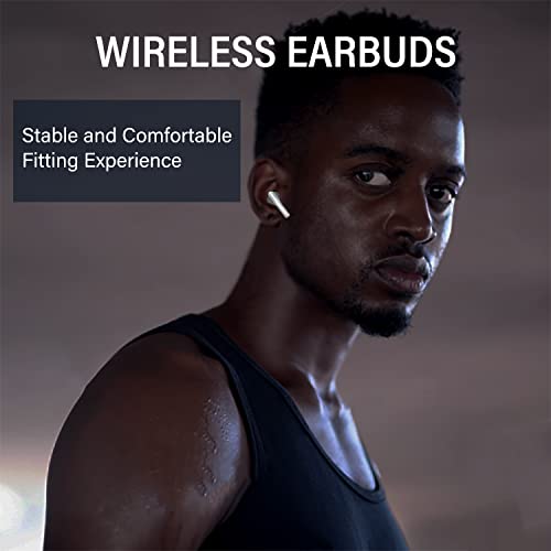 True Wireless Earbuds Bluetooth 5.1 Headphones,Noise Cancellation Headsets,30H Playtime in-Ear Hi-Fi Stereo Sound Mic IPX7 Waterproof Headset for iPhone/Samsung/Android White