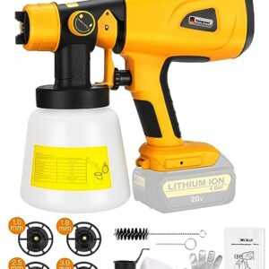 Cordless Paint Sprayer for Dewalt 20v 60v Battery,HVLP Paint Sprayer Gun for Cabinets Cars Walls Furniture House Painting (Tool Only)