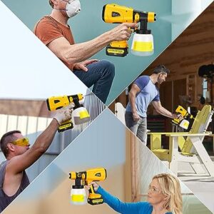 Cordless Paint Sprayer for Dewalt 20v 60v Battery,HVLP Paint Sprayer Gun for Cabinets Cars Walls Furniture House Painting (Tool Only)