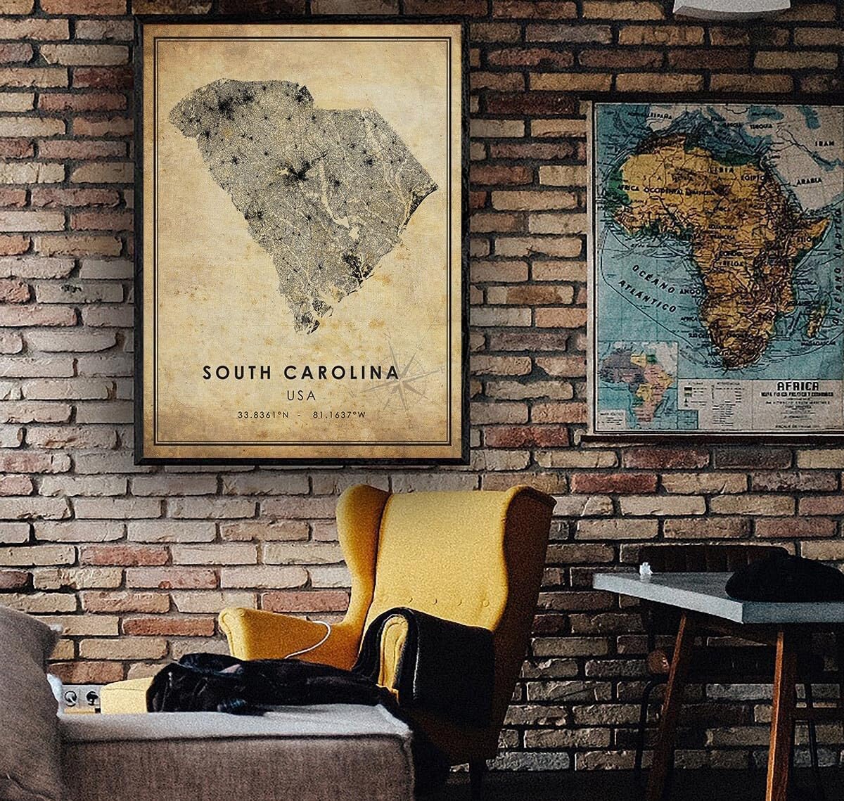 South Carolina Map Print South Carolina Map USA Map Art South Carolina City Road Map Poster Vintage Gift Map