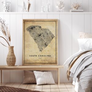 South Carolina Map Print South Carolina Map USA Map Art South Carolina City Road Map Poster Vintage Gift Map