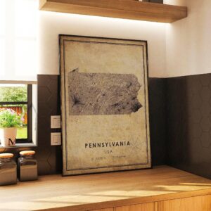 Pennsylvania Vintage Map Print Pennsylvania Map USA Map Art Pennsylvania City Road Map Poster Vintage Gift