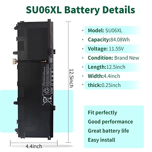 DMKAOLLK 84.08WH SU06XL L29184-005 Battery for HP Spectre X360 Convertible 15-df1033dx 15-df1043dx 15-df0013dx 15-df0033dx 15- df0xxx 15-df1xxx 15t-df000 15-DF 15T-DF Series L29048-271 SU06084XL
