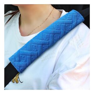 kewucn car seat belt pads, 2 pake soft comfort seat belt shoulder strap covers harness pad to protect your neck and shoulder, universal vehicle interior accessories for most cars (blue)