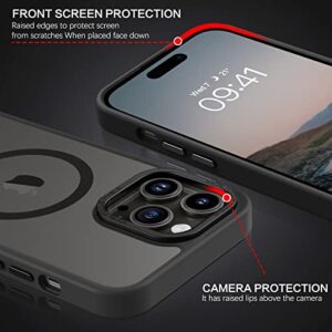 BENTOBEN Magnetic for iPhone 14 Pro Case [Compatible with Magsafe] Translucent Matte 14 Pro Phone Case Slim Thin Shockproof Women Men Girls Boys Protective Cover Cases for iPhone14 Pro 6.1", Black