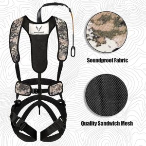 QOGIR Tree Stand Harness, Lightweight Hunter Safety Harness for Tree-Stand Hunting, Adjustable Tree Stand Safety Harness, Durable Hunting Harness, Comfortable Safe All-Season Great Mobility