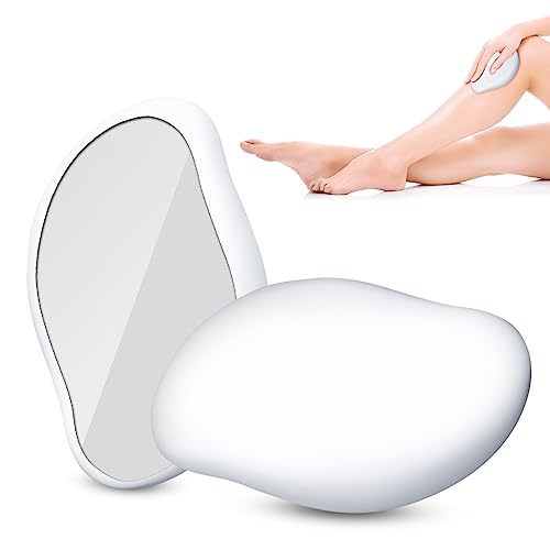 Crystal Hair Eraser, Reusable Hair Removal Device, Hair Removal Tool, Magic Hair Eraser for Back Arms Legs Fast & Easy Crystal Hair Eraser for Women and Men, Hair Eraser for Back Arms Legs - White