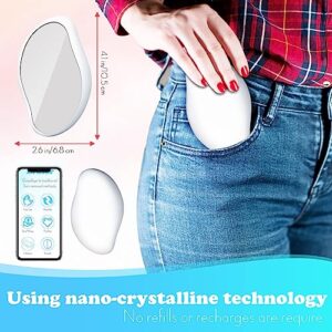 Crystal Hair Eraser, Reusable Hair Removal Device, Hair Removal Tool, Magic Hair Eraser for Back Arms Legs Fast & Easy Crystal Hair Eraser for Women and Men, Hair Eraser for Back Arms Legs - White