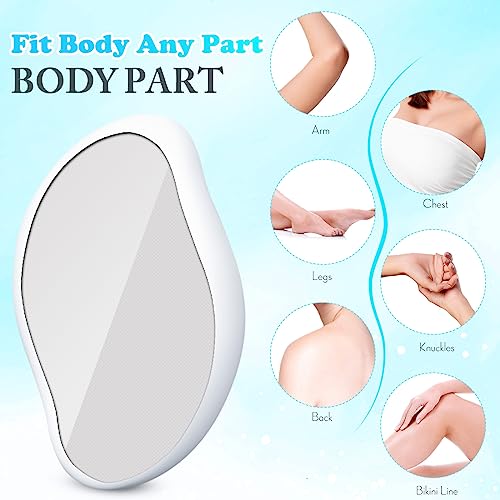 Crystal Hair Eraser, Reusable Hair Removal Device, Hair Removal Tool, Magic Hair Eraser for Back Arms Legs Fast & Easy Crystal Hair Eraser for Women and Men, Hair Eraser for Back Arms Legs - White