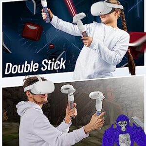 Zybervr Handle Attachment for Meta Quest 2 Controller Accessories, Gorilla Tag Long Arms Grips for Quest 2 Beat Saber Golf Club