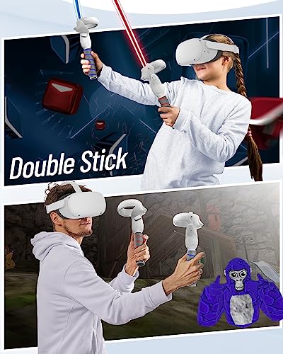 Zybervr Handle Attachment for Meta Quest 2 Controller Accessories, Gorilla Tag Long Arms Grips for Quest 2 Beat Saber Golf Club