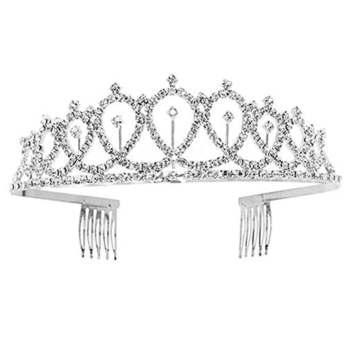 Maybenice Bride Hair Accessories Birthday Crown and Tiara with Comb Headband Glitter Hair Accessories for Wedding Party