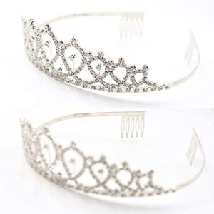 Maybenice Bride Hair Accessories Birthday Crown and Tiara with Comb Headband Glitter Hair Accessories for Wedding Party