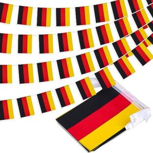 germany string flag pennant banner, small mini german flags bunting banner, german unity day national country decoration for school, party, sports events, patriotic festival, 33 feet 30 flags